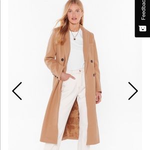 Nasty Gal Seeing Double Breasted Trench Coat NWT